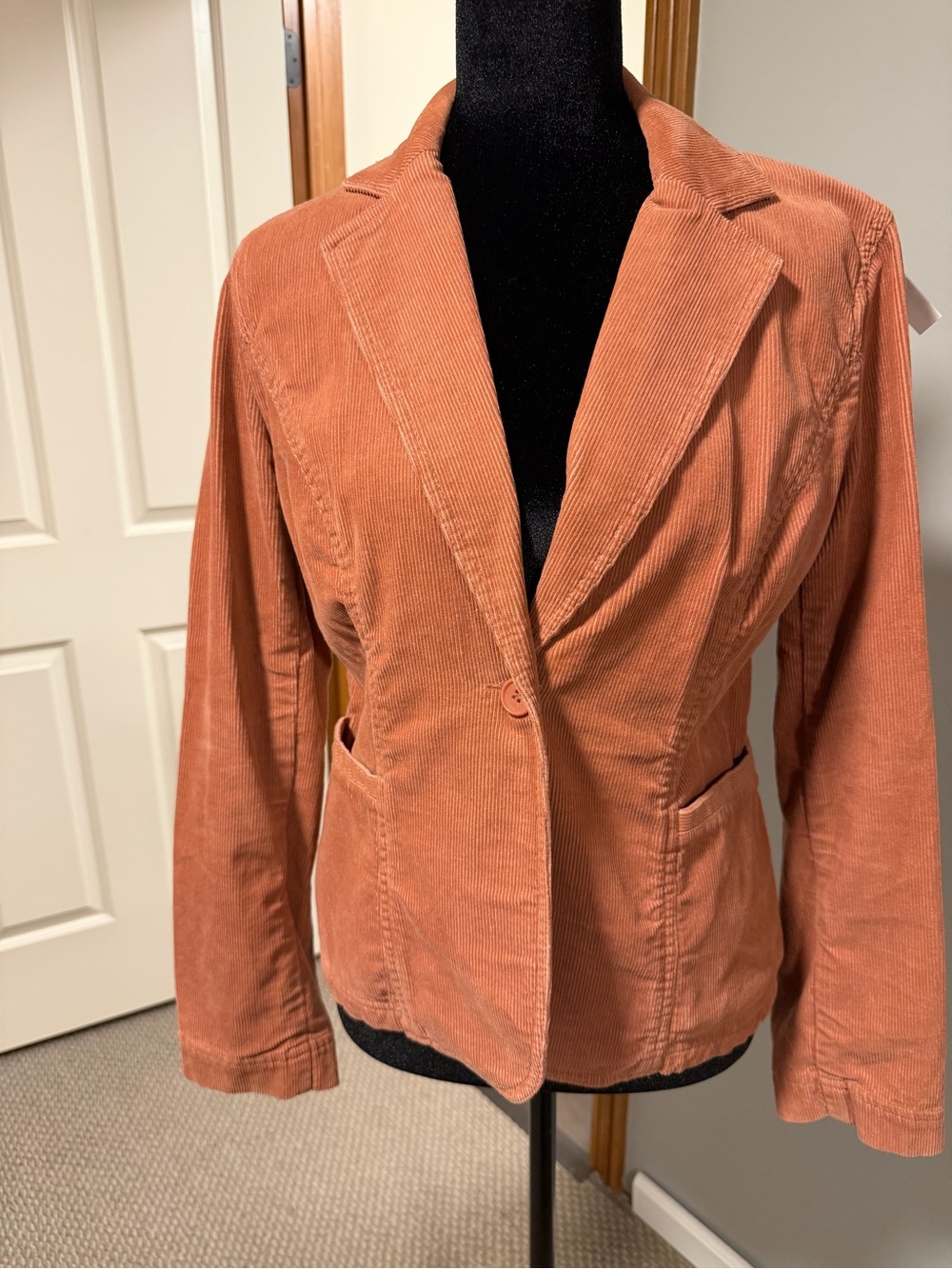 Ann Taylor Factory Rose Pink Corduroy Blazer Size 4